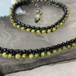 PERIDOT CHOKER & BRACELET by Jewelry from the Heart